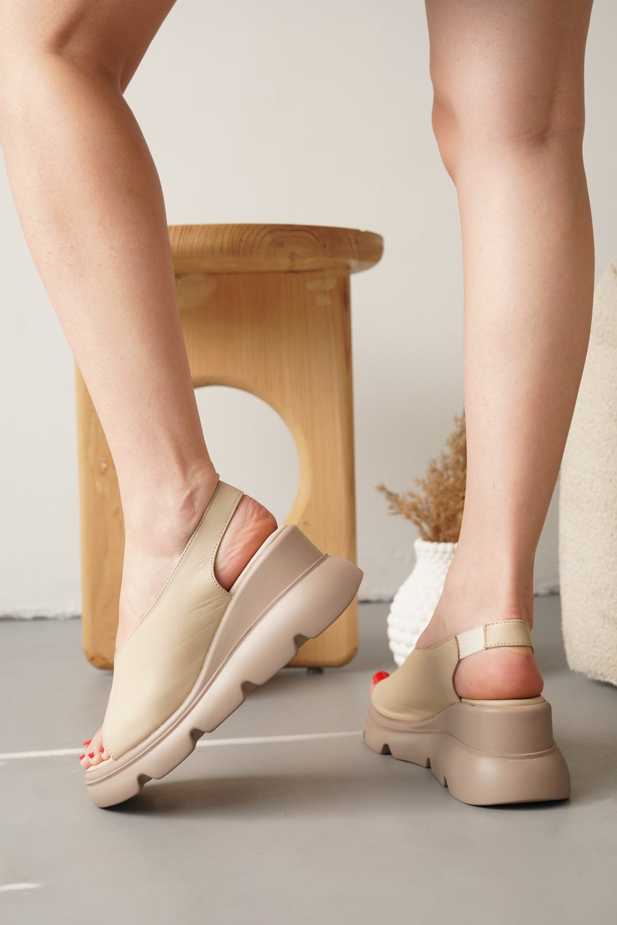 balerino albay 200 bej sandalet kadın