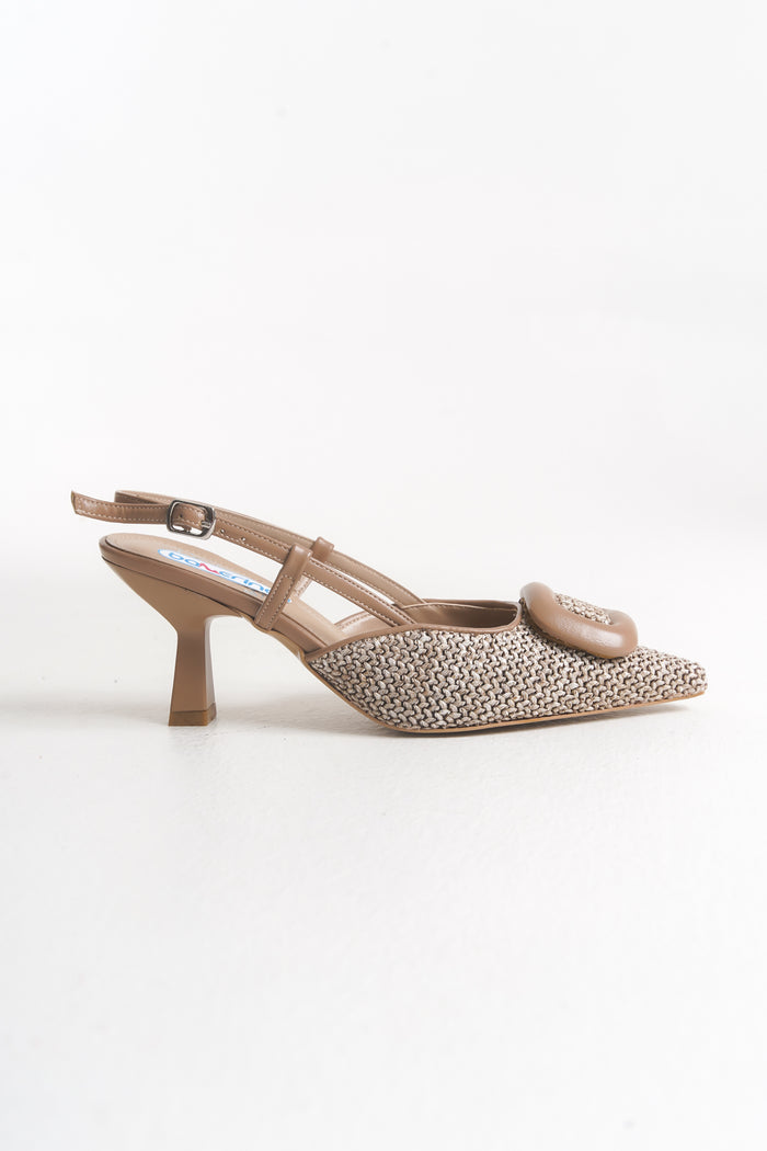 SAVİNE HASIR TOPUKLU AYAKKABI 60.5427-N NUT