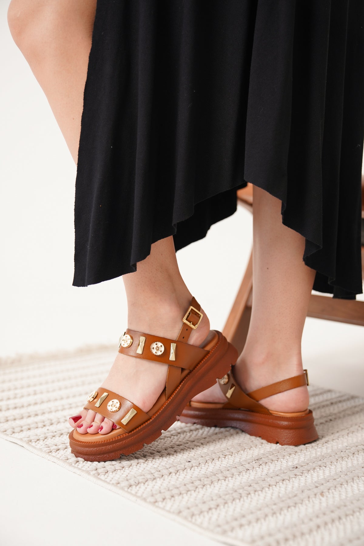 ORNELLA SANDALET 452-T TABA