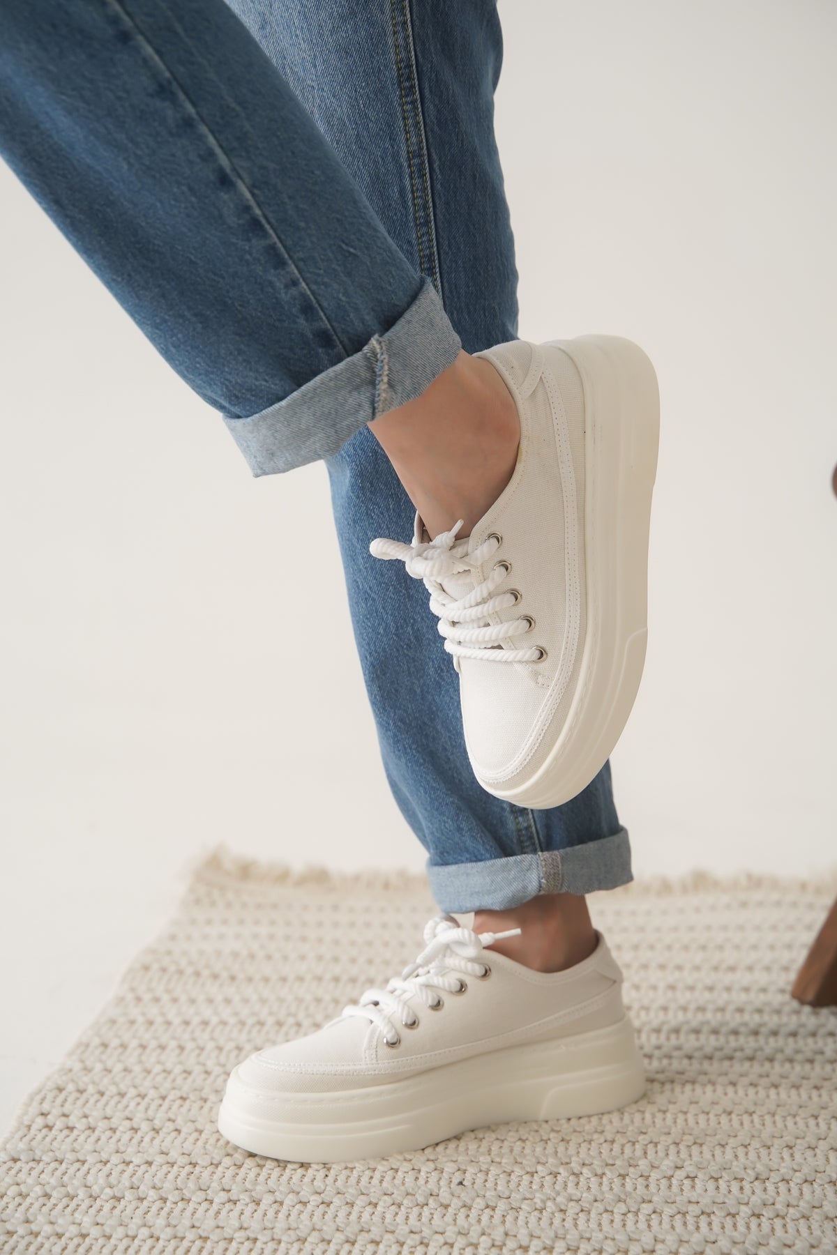 VEXA KETEN SPOR AYAKKABI 880-B BEYAZ