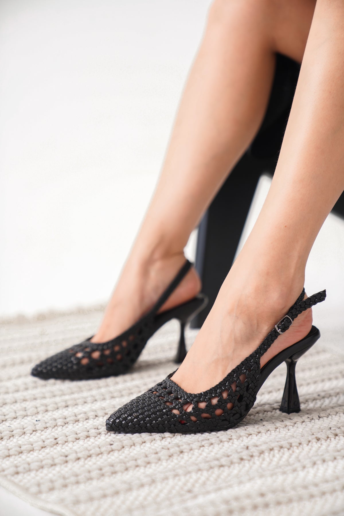 balerino almira topuklu ayakkabı siyah kadın topuklu