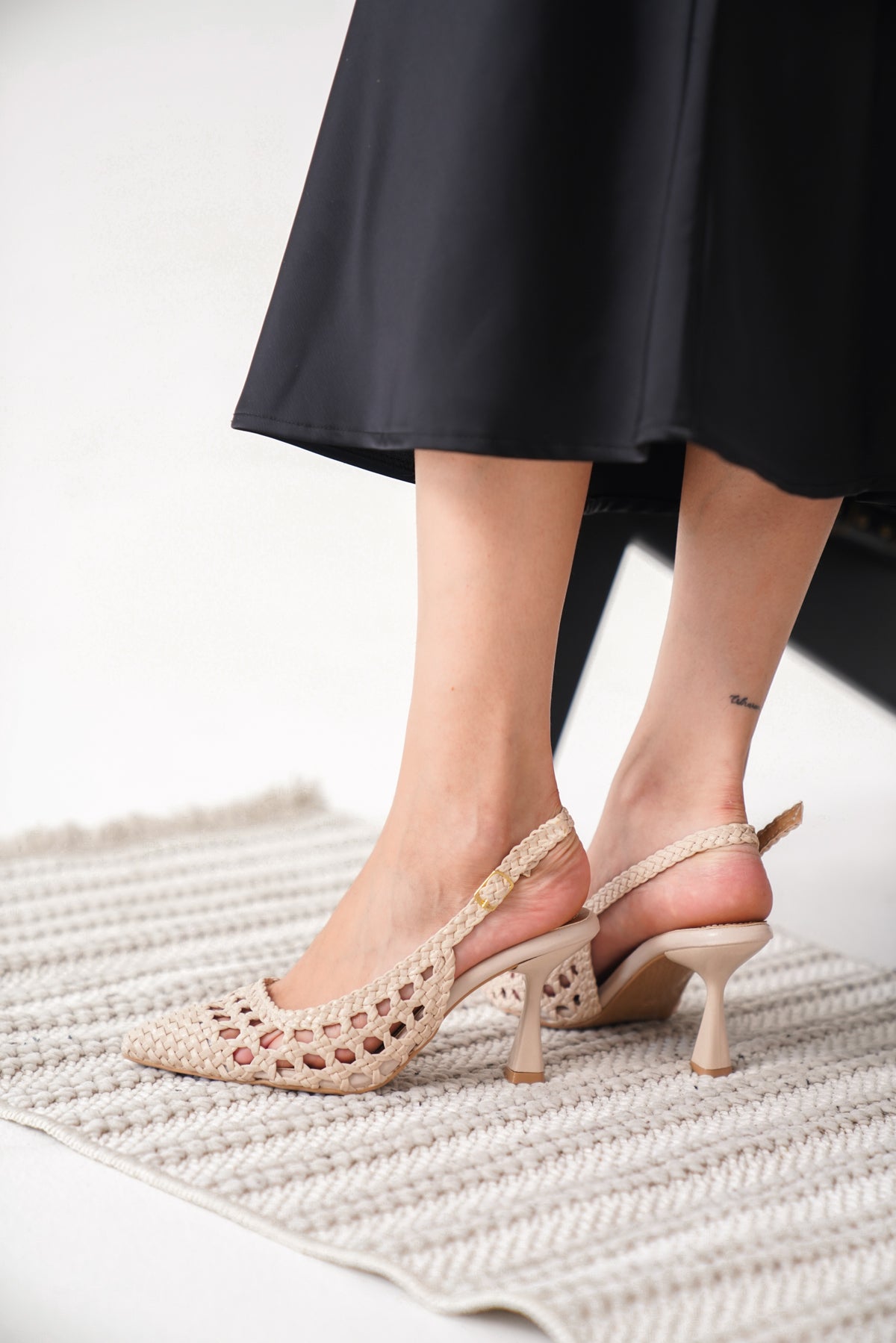 balerino almira topuklu ayakkabı ten kadın topuklu