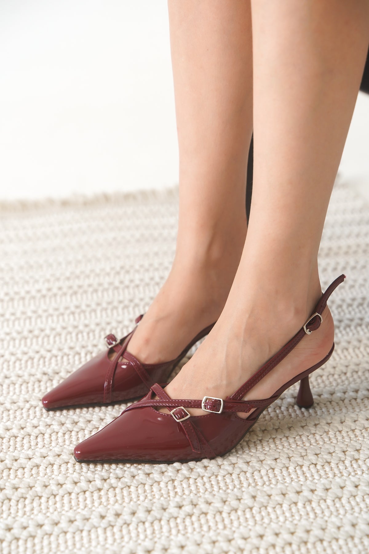 AURELİA TOPUKLU AYAKKABI 0354-BR BORDO RUGAN