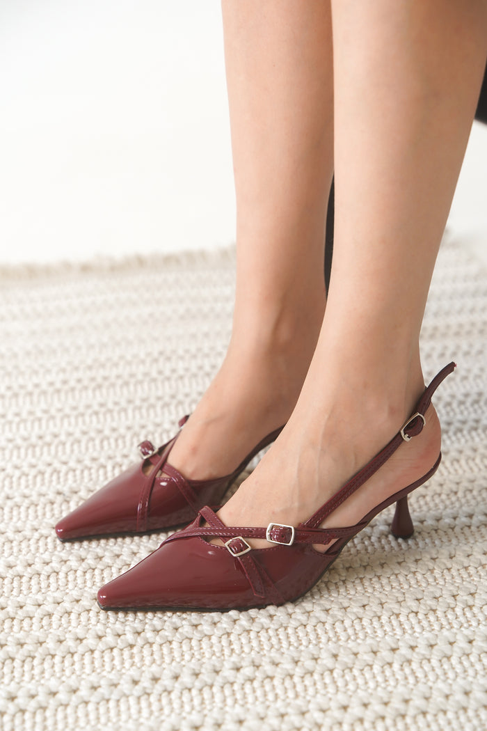 AURELİA TOPUKLU AYAKKABI 0354-BR BORDO RUGAN